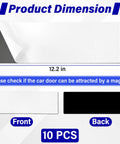 Custom Car Magnet Sheets 12 Inch By 4 Inch Flexible Blank Bumper Magnets For Cars Turn Any Sticker Into Magnetic Decor Easy Peel And Cut DIY Decals For Advertising And Personalization with front and back view showing 10 pieces
