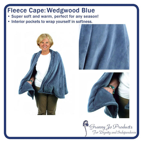 Cozy Wedgwood Blue Fleece Jacket For Women With Inside Pockets All Season Comfort And Go To Wardrobe Favorite Ultra Soft Warmth Easy Care Machine Wash Cold With Like Colors Everyday Wear Ready displayed on model