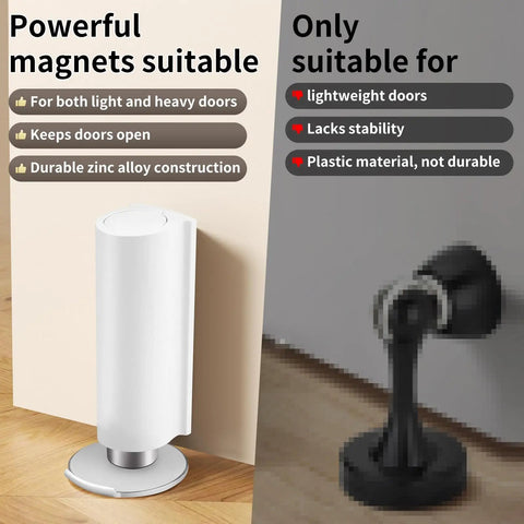 Comparison of Heavy Duty Door Stopper Stainless Steel No Drilling Wedge Stopper Keeps Doors Open Even In Windy Weather For Home Office Garage Workshop Great For Homes Shops And More Easy Install with lightweight plastic stopper.