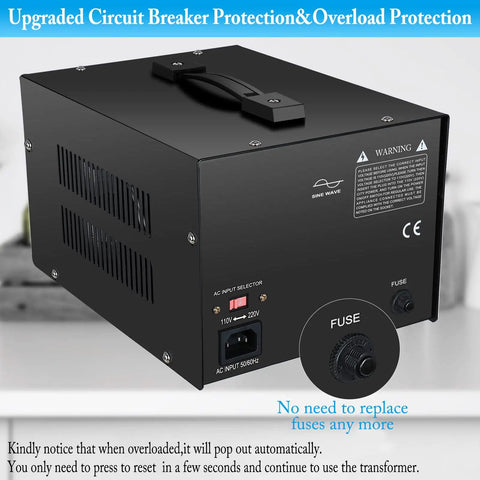 Rugged 3000VA Voltage Transformer Power Converter 110V To 220V AC Converter For Home Use AC To AC Safe Start No Fuss High Efficiency Stable Output 24 7 Operation With Overload Current Protection