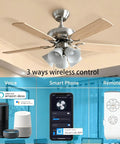 WiFi Universal Ceiling Fan Light Remote Control Kit With Built In Mute And Timer No Fuss App Control Alexa Compatible Works With Most Regular Ceiling Fans Easy Install 2 Pack; fan and control devices shown.