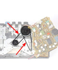 Flat Cassette Tape Player Drive Belts 3Mm Wide Universal Replacement installed on player showing repair and maintenance.