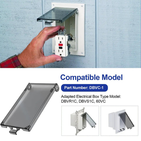 Slick Smoky Clear View Electrical Outlet Box Covers Type 3r Wet Location Enclosure 4 Pack shown on recessed box.