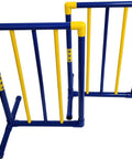 Agility Free Standing Wings For Dogs Pro Grade PVC Indoor Outdoor Obstacle Training Equipment, blue and yellow jump wings