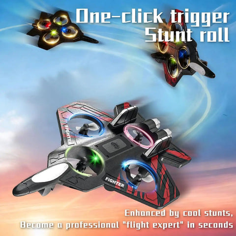 Foam RC Airplane With LED Lights Dope Jet Fighter Style 360 Degree Flip And Stunt Roll 2.4GHz Remote Control Plane