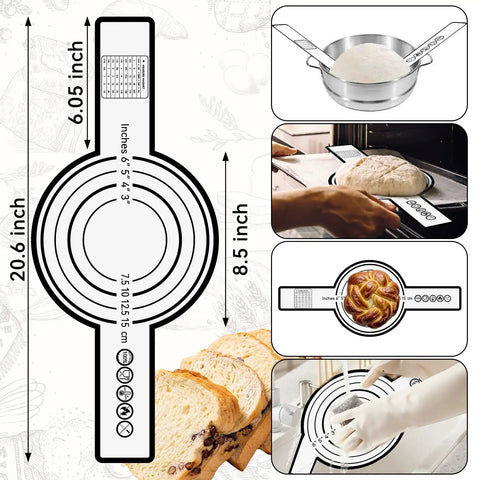 All In One Sourdough Starter Kit For Home Bakers With 11 Inch Oval And 9 Inch Round Silicone Banneton Baskets, 24oz Starter Jar