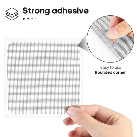 DIY Window Screen Patch Repair Kit With 14 Sheets Grey Black 3 Size Options Strong Adhesive Fiberglass Tape for Quick Fix