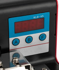Close-up of the LCD screen and buttons on the Straight Shooter Automatic Screw Feeder Machine featuring bright display.