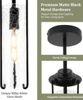 SeeU 2-Pack Black Pendant Light Kitchen Island, Crackle Glass Light Fixture with milky-white glass shade and black metal hardware.