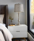 USB Sleek Metal Table Lamps Set Of 2 For Living Room And Bedroom Large Size Brushed Nickel Finish Touch Activated Dual USB Ports On Base Charge Phones Tablets And More Even When Lamps Are Off on bedroom nightstand