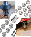 Top Mounted Router Bit Bearings Kit for Woodworking Milling Cutters Replacement Ball Bearings Guide Id Od Pro Grade Steel Construction