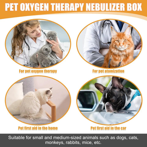 Pet Oxygen Therapy Nebulizer Box featuring Portable Pet Atomization Tank For Dogs And Cats Inhaler Nebulizer With Dual Port