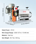 Beast Mode Automatic Electric Wire Stripping Machine With 370W Motor, side view showing dimensions and features