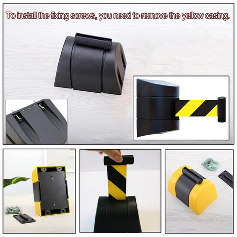 Foolproof Wall Mounted Retractable Safety Barrier Belt Keeps Crowds In Check And Locks Off Restricted Zones Smooth Retracting Cord Up To Sixteen Feet Handpicked Solution For Retail Stores And Event Planners