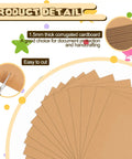 110 Pack 11 x 8.5 Inch Corrugated Cardboard Sheets for Shipping and Crafting shown fanned out with detail of thickness and cutting ease.