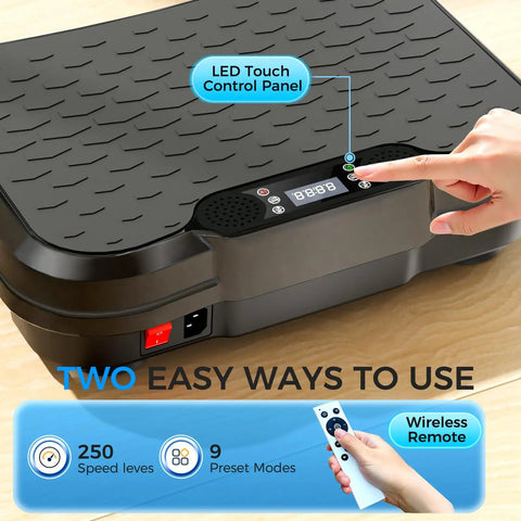 Vibration Plate For Full Body Fat Burning And Lymphatic Drainage With A 200W Motor LED control panel and remote