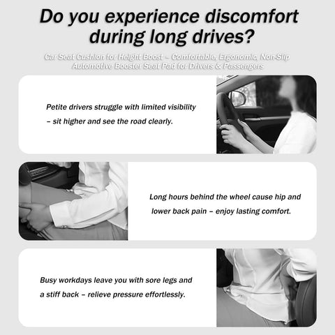 Upgrade Your Ride With This Sleek Grey Non-Slip Car Booster Seat Cushion Perfect For Mini Cooper SE, ergonomic design for comfort.
