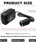 Heavy Duty Plug And Play AC To DC Converter With Solid Car Cigarette Lighter Adapter showing product size and specifications.