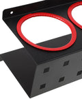 Wall Mounted Spray Bottle Holder And Storage Organizer Rack For Garage Car Wash Home Cleaners Built Tough Black Iron Frame with red rings