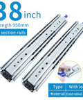 Killer Heavy Duty Three Section Drawer Slides One Pair with lock, 38 inches, cold rolled steel, for cabinets and storage.