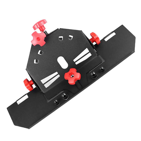 Heavy Duty Electric Tile Chamfering Jig for creating perfect 45 degree angles on ceramic and stone with red screw nut design.
