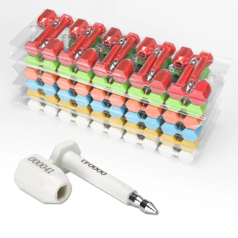 50 Pack High Security Bolt Container Seals Locked Down Tight Hella Secure Tamper Proof Shipping Cargo Truck Trailer Seals Progressive Numbering ISO 17712 White, colorful seals with securing tool.