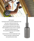 Man using Heavy-Duty Sds Plus Hammer Drill Ground Rod Driver Bit Forged Steel T Post Stake Driving Tool 65Mm for installation.