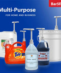 Hella Heavy Duty Gallon Pump Dispenser With 38 400 Thread Fits Most Plastic Or Glass Jugs Featuring A Big Time Easy Grip Actuator Plus Super Long Dip Tube For Two Point Five And Five Gallon Containers In A Solid No Sweat Two Pack Deal with various containers.