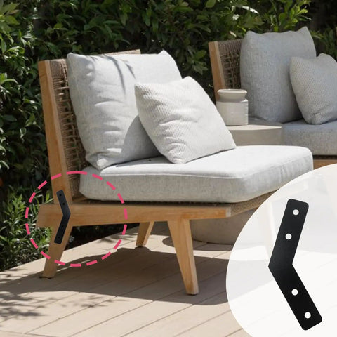 4 Pack 135 Degree Angle Brackets 60x60x16mm Carbon Steel Mending Plates Black Corner Braces Built Tough For Truss And Frame Reinforcement With Screws Easy Install used on a wooden chair for support
