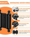 4 Pack 3 Inch Double Action Spring Hinges For Saloon Doors Stainless Steel Black with features highlighted