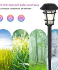 12 Pack Solar Pathway Lights With Cool Color Changing LED Landscape Lighting Waterproof Outdoor Garden Decor Auto On Off With 7 Color Options, IP44 illustration