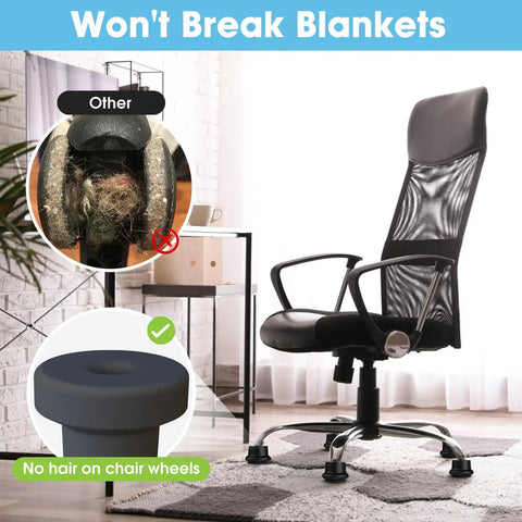 Heavy Duty Office Chair Glides Convert Swivel Casters To Stationary Feet For Gaming Or Desk Chairs shown under chair wheels, featuring anti-roll design.