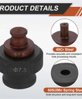 Hydraulic Hole Punch Die 7.5mm Round Hole For Electric Punching Machine Kit MHP-20 JP-20 With 40Cr Steel Construction