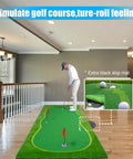 Person practicing on Real Feel Golf Putting Green Mat For Indoor Outdoor Practice With A True Roll Surface That Feels Like The Course