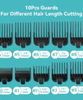 10 Piece Clipper Guard Set For Most Clippers With Holder Replacement Guides 1/16 To 1 Inch Nylon Construction.