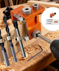 3 In 1 Wood Joinery Drill Jig Set Adjustable Hole Locator Puncher Furniture Assembly Guide with drill bits and tools