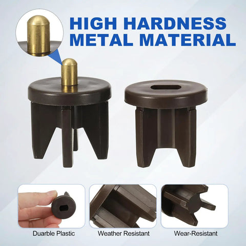 Hella Durable Replacement Clutch Plugs For 1.5 Inch Roller Blinds, Universal 28mm Curtain Rod Repair Kit In Top Shelf Brown Plastic, No Brainer Quick Fix For Indoor Outdoor Sunshade Shades And Track Systems