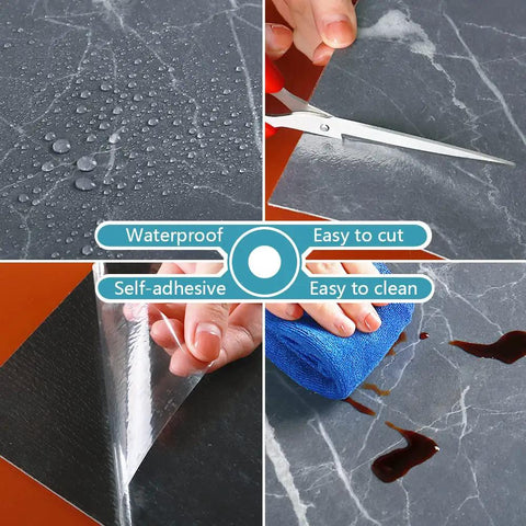Grey Marble Peel And Stick Vinyl Floor Tiles 24 Pack Waterproof 12x12 Self Adhesive Floor Tiles for versatility and easy maintenance.