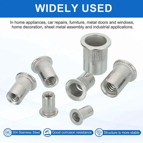 Real Heavy Duty Rivet Nut Tool Kit With Durable Threaded Inserts For Sheet Metal And Furniture Assembly Pro Level Bolt Fastener Hardware That Locks Down Tight Without Any Headaches