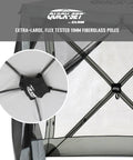 Close-up of Pop Up Screen Tent For Outdoors, Instant Setup In 60 Seconds, 6 By 6 Foot Gray Bug Free Canopy Shelter frame.