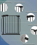 Extra Wide 30 Inch Tall Baby Gate For Doorways And Stairs, Pressure Mounted Black Metal Gate For Pets, Expands From 23.3 To 85 Inches, No Drilling, Indoor Use, Safe For Babies And Dogs, Premium Home Gate with steel tube thickening and ergonomic design
