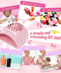 Portable Kids Nail Dryer Mini Nail Fan Quick Dryer for Water-Based Nail Polish safe for hands and skin illustrated with DIY steps