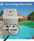 Auto Water Level Relay For 110V Systems Automatic Liquid Level Sensor Detector with 6.5 ft cable in outdoor pool setting