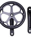 Heavy Duty Bike Crankset With 46T 48T 52T Chainrings, forged aluminum arms, steel chainring, double guard top view