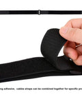Adjustable Heavy Duty 1.5 x 24 Inch Hook And Loop Cable Ties 12 Pack with Plastic D Ring Buckle shown in hand