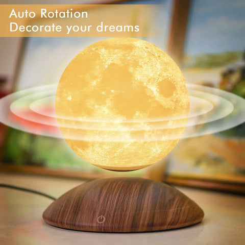 Magnetic Levitating Moon Lamp Floating Moon Light Spinning Night Light With Arc Base Remote Timing Three Color Modes Dope 5.9 Inch Gift For Kids Friends Home Decor Gift Idea