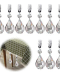 Set Of 10 Crystal Teardrop Tablecloth Weights With Metal Clips For Outdoor Picnics And Patio Tables AB Crystal Glass Prism Pendants