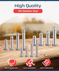 Stainless Steel Clevis Pins Kit 44Pcs 12 Sizes 304 Grade Assortment Go-To For M3 M4 M5 Fasteners Link And Hinge Pins