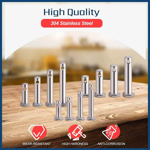 Stainless Steel Clevis Pins Kit 44Pcs 12 Sizes 304 Grade Assortment Go-To For M3 M4 M5 Fasteners Link And Hinge Pins