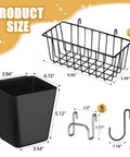 Dope Grid Wall Organizer Set With 3 Black Metal Mesh Baskets, 6 Plastic Hanging Cups, 18 S Hooks And Mounting Hardware for storage
